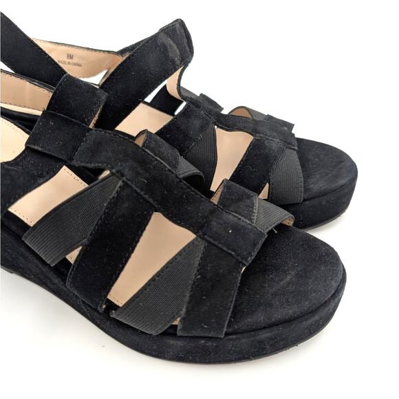 Pelle Moda Kym Platform Wedge Heel Sandal Open Toe Women's Black Size US8M EU39 - Picture 12 of 12